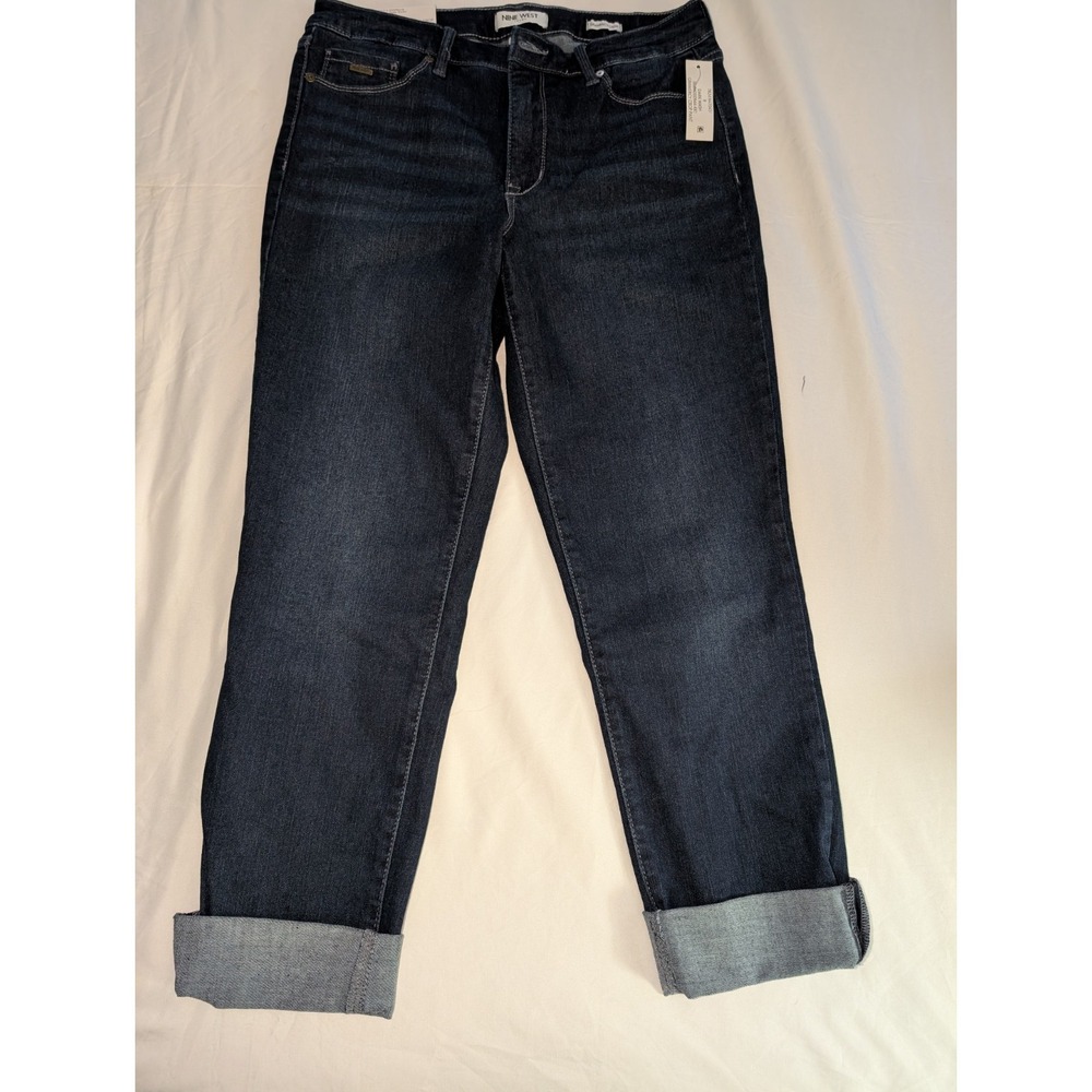 NWT Nine West Women's Size 8 Gramercy Crop Slim Fit Soft Touch‎ Denim Jeans NEW